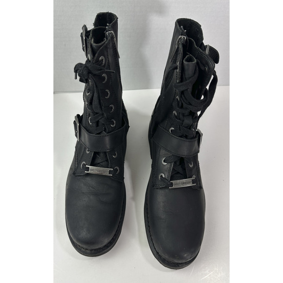 Harley Davidson Ranger 8” Black Leather Zip Lace Buckle Motorcycle Boot Mens 9 M - Picture 15 of 16